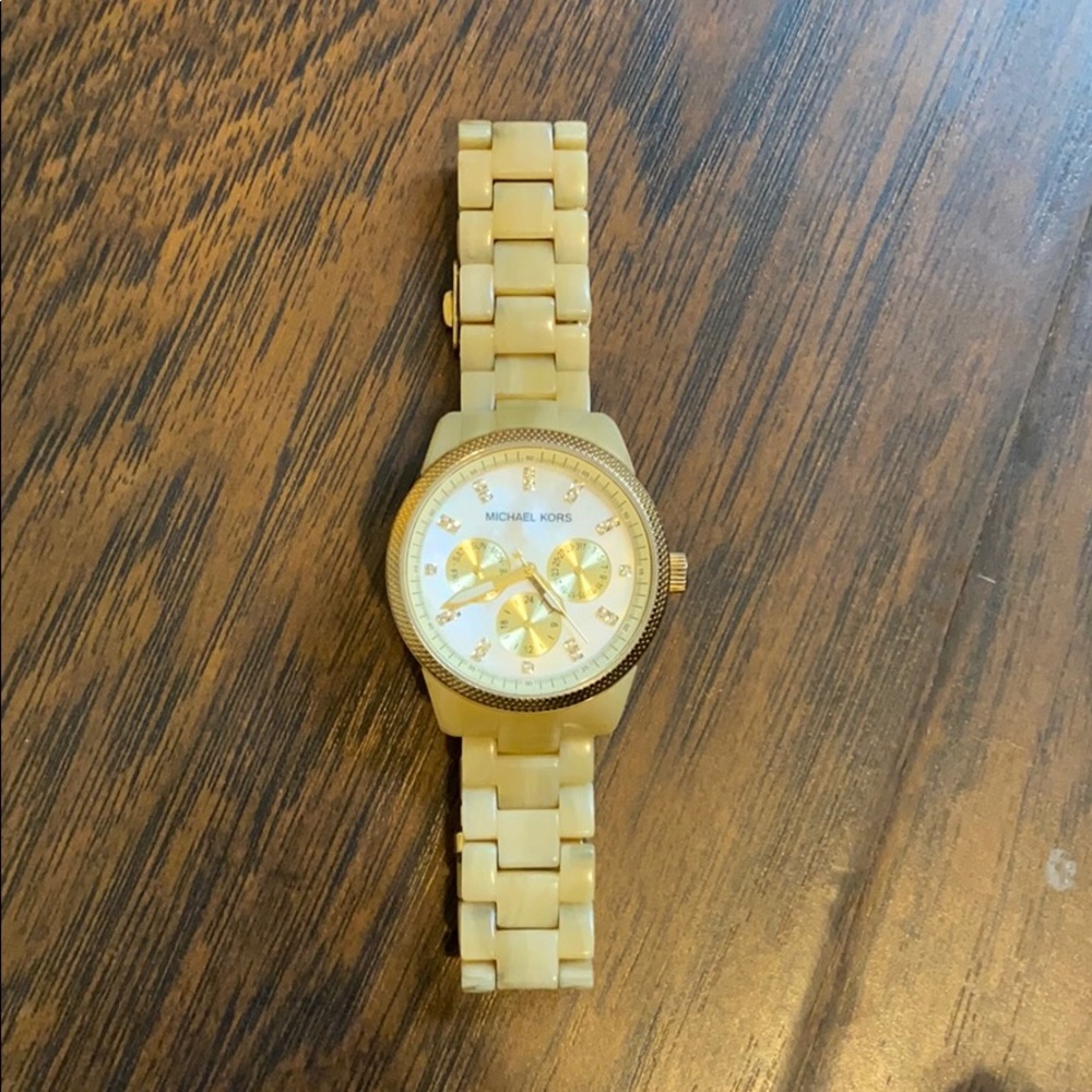 Michael Kors Tan Tortoise Watch